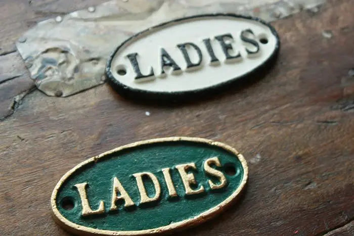 アイアンドアプレートオーバル LADIES/デザイン ドアや壁に DIY雑貨