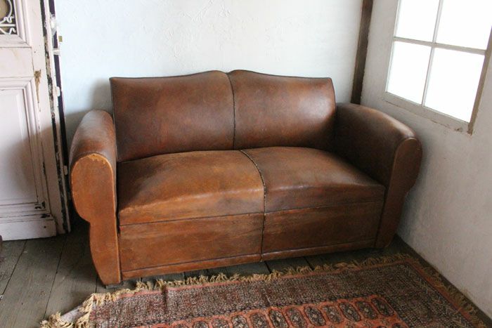 ヴィンテージ・ムスタフェデザインレザーソファ&ベッド