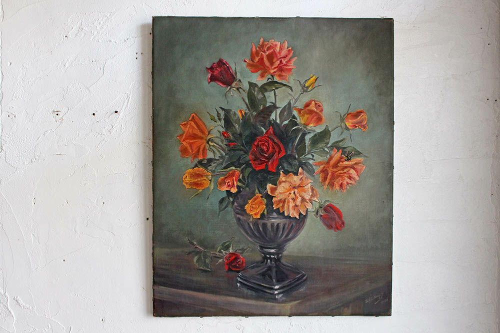 ヴィンテージ絵画/薔薇