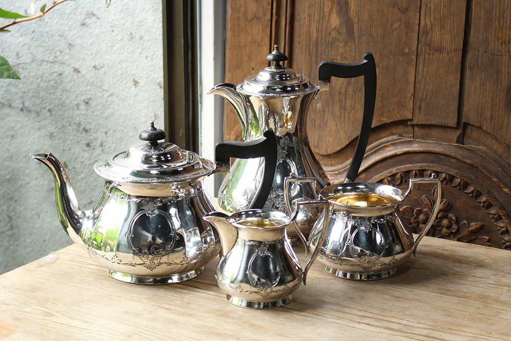 アンティークシルバープレートティーポットvictorian アンティーク食器