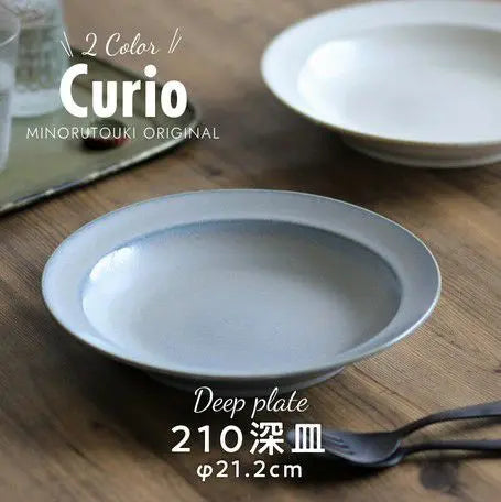 美濃焼 curio 20.5cm カレーパスタ皿 溶け合う釉薬の色合いが綺麗 おしゃれな食器