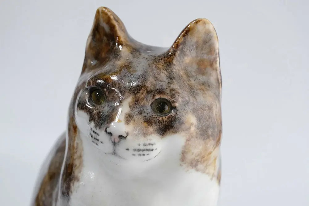 ヴィンテージ WINSTANLEY CAT/ケンジントンキャット・キジ白 イギリス 陶芸作家Jenny Winstanleyねこのオブジェ フィギュリン
