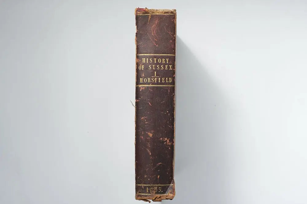 アンティ―ク本 HISTORY OF SUSSEX 1835年に発行歴史と風景画のリトグラフ付き洋書 古書
