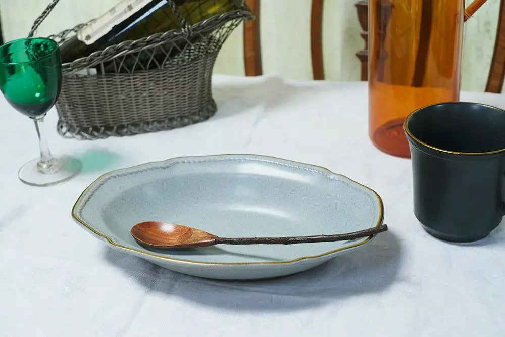 美濃焼 ステッチカレー皿 シックで上品なヨーロッパデザインのうつわ パスタ皿 おしゃれな食器