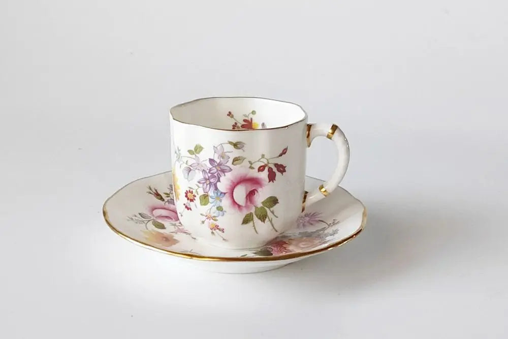 アンティーク食器 アンティークデミタスカップ&ソーサー Royal Crown Derby Posie 陶器 ボーンチャイナ