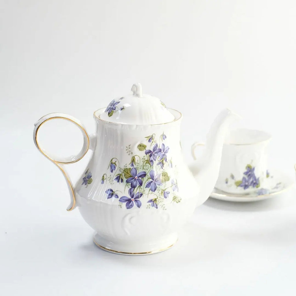 アンティークRoyal Grafton ティーポット Violets 美しいスミレ柄 アンティーク食器