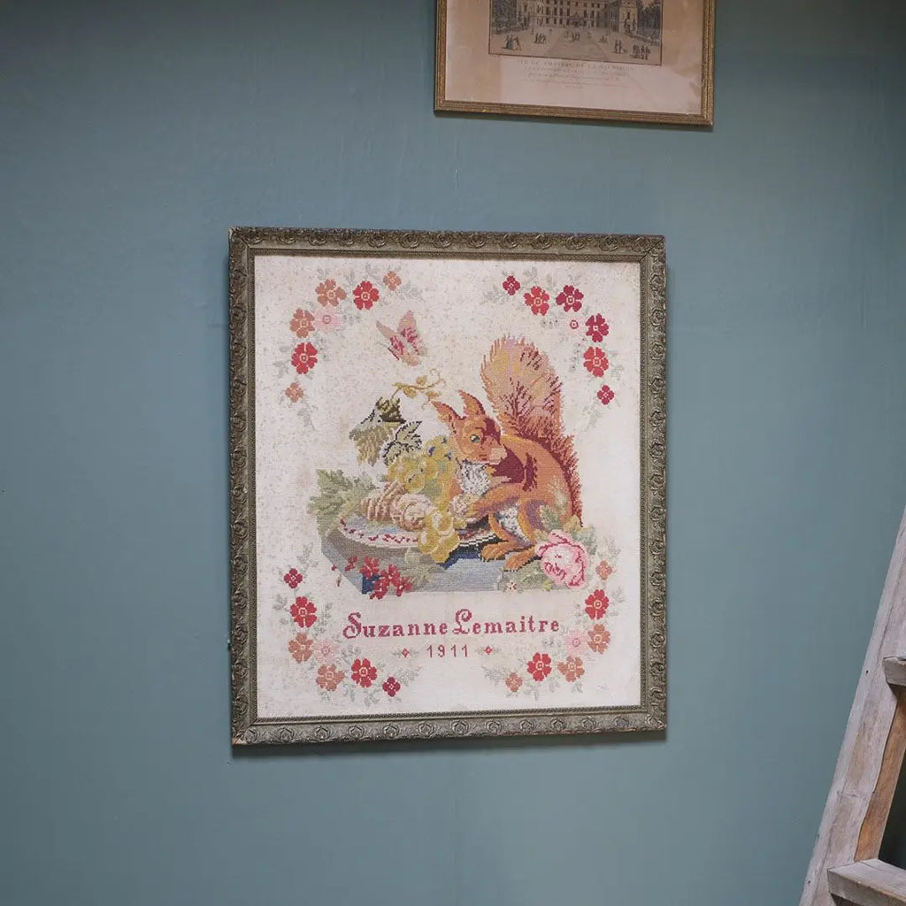 アンティーク サンプラーフレーム 1911年 イギリス 刺繍アート アンティーク雑貨