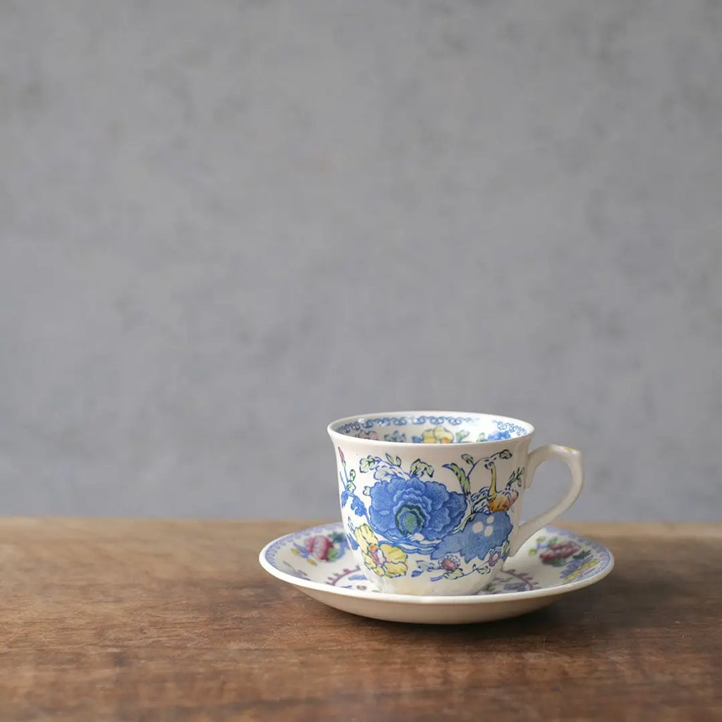 アンティーク MASON’S(メイゾンズ) Regency カップ&ソーサー イギリス シノワズリデザイン ブルー