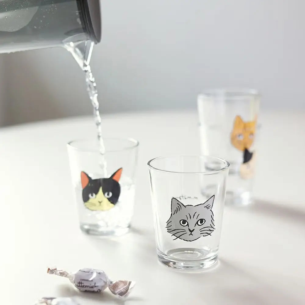 松尾ミユキ ミニグラス 猫 ハチワレ かわいい食器