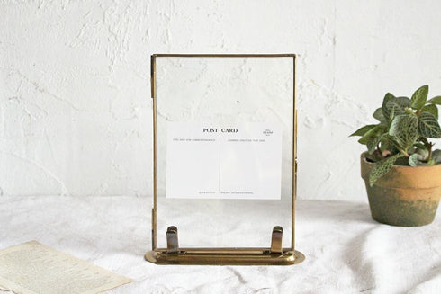 ガラスと真鍮のおしゃれな写真立て縦2