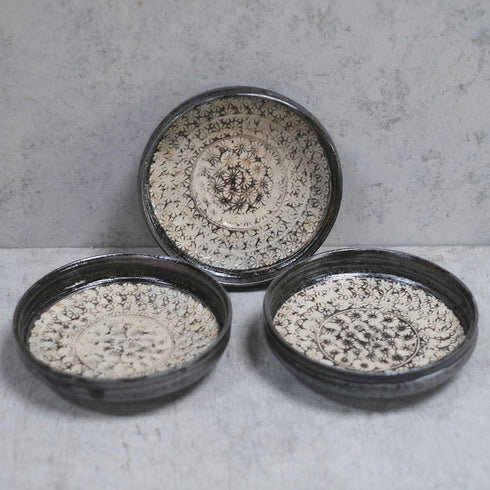 岡泰造 三島手六寸浅鉢 取皿 作家の器 瀬戸焼 和食器 手仕事1