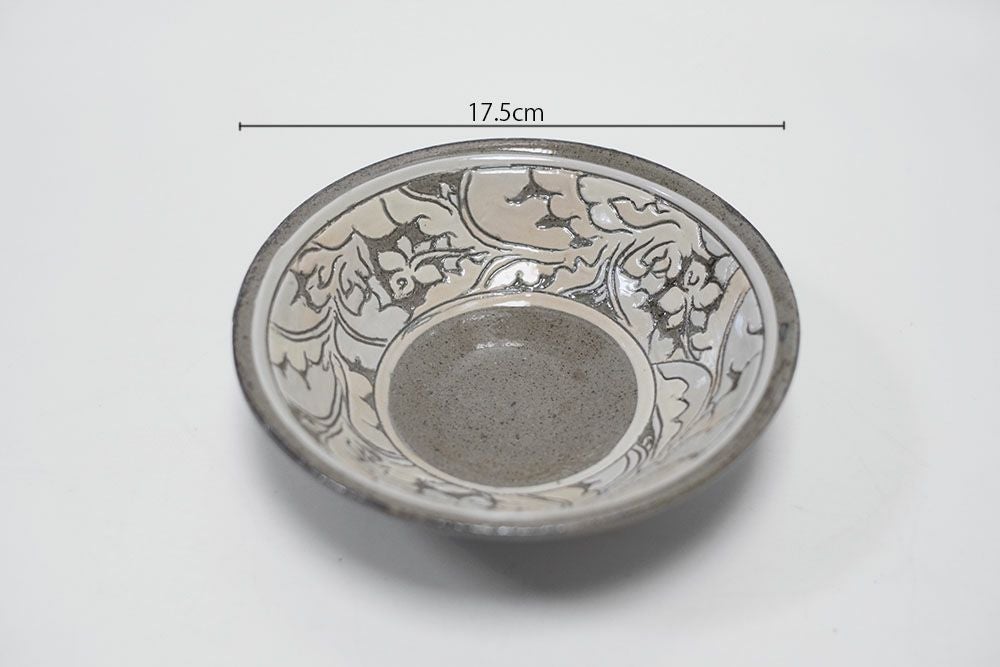 岡泰造 掻落し中鉢 作家のうつわ 瀬戸焼 和食器1