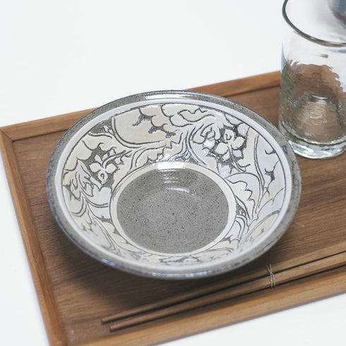 岡泰造 掻落し中鉢 作家のうつわ 瀬戸焼 和食器6