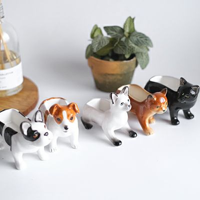 可愛い犬猫の陶器製ジュエリーボックス14