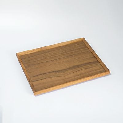 ナチュラルなチーク材スタックトレイM 幅29cm、奥行22cm
