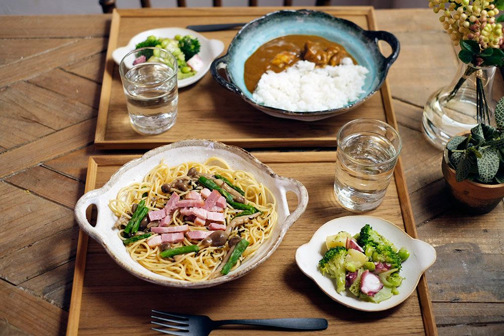 美濃焼の取手付きパスタ皿7