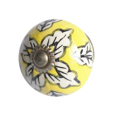 黄色の陶器製プルノブ4