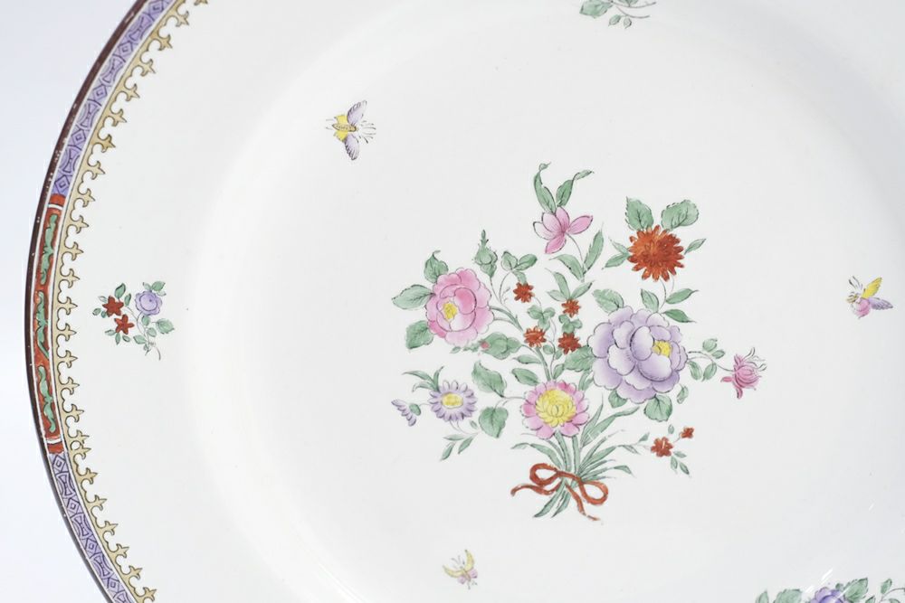 アンティークプレート SPODE COPELAND花と蝶3