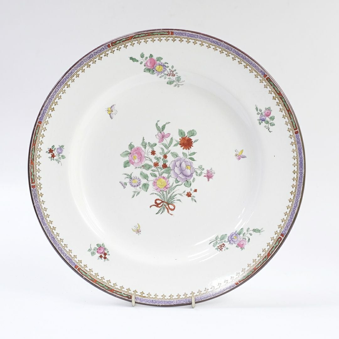 イギリスのアンティークプレート SPODE COPELAND花と蝶8