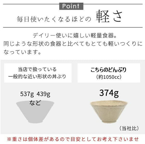 軽いどんぶり 美濃焼レリーフ8