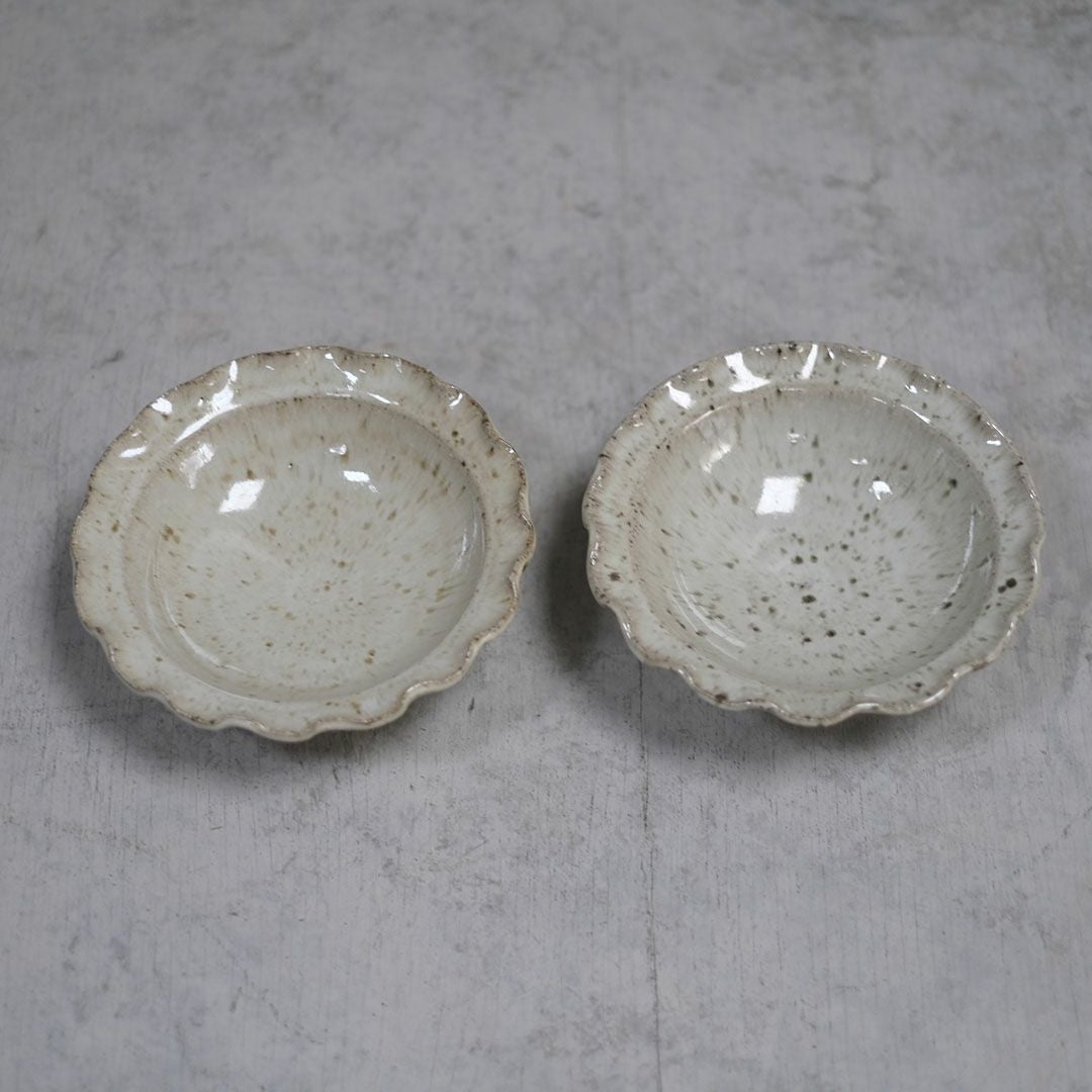 岡泰造 ワラ灰釉5寸輪花鉢 輪花皿 小鉢 作家の器 瀬戸焼 和食器2