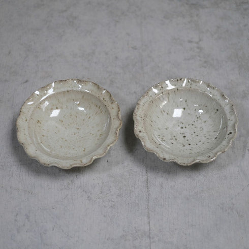 岡泰造 ワラ灰釉5寸輪花鉢 輪花皿 小鉢 作家の器 瀬戸焼 和食器2