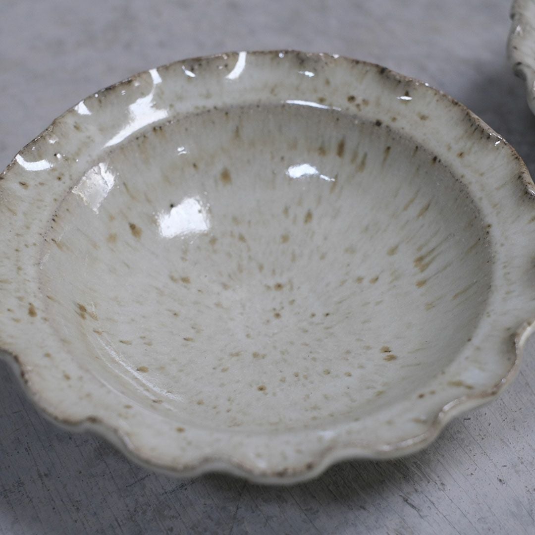 岡泰造 ワラ灰釉5寸輪花鉢 輪花皿 小鉢 作家の器 瀬戸焼 和食器5