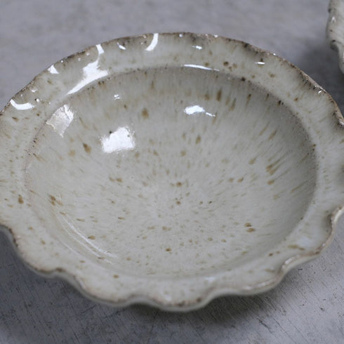 岡泰造 ワラ灰釉5寸輪花鉢 輪花皿 小鉢 作家の器 瀬戸焼 和食器5