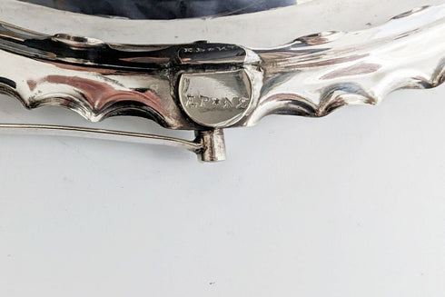 アンティーク シルバープレートハンドルバスケット刻印11