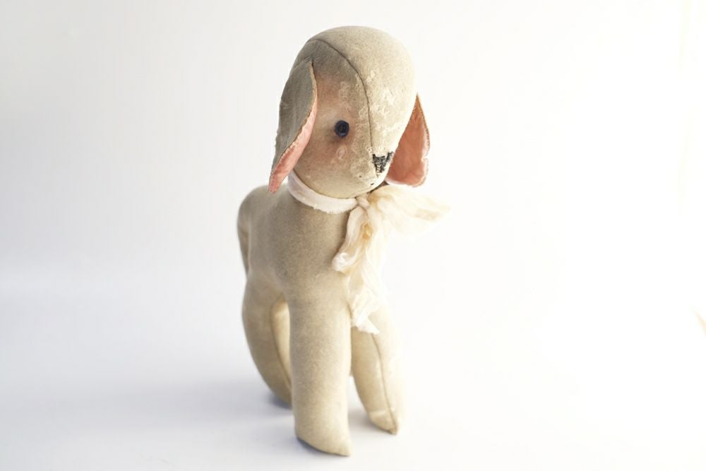 ヴィンテージぬいぐるみ 白い犬 | アンティークショップ&雑貨屋malto