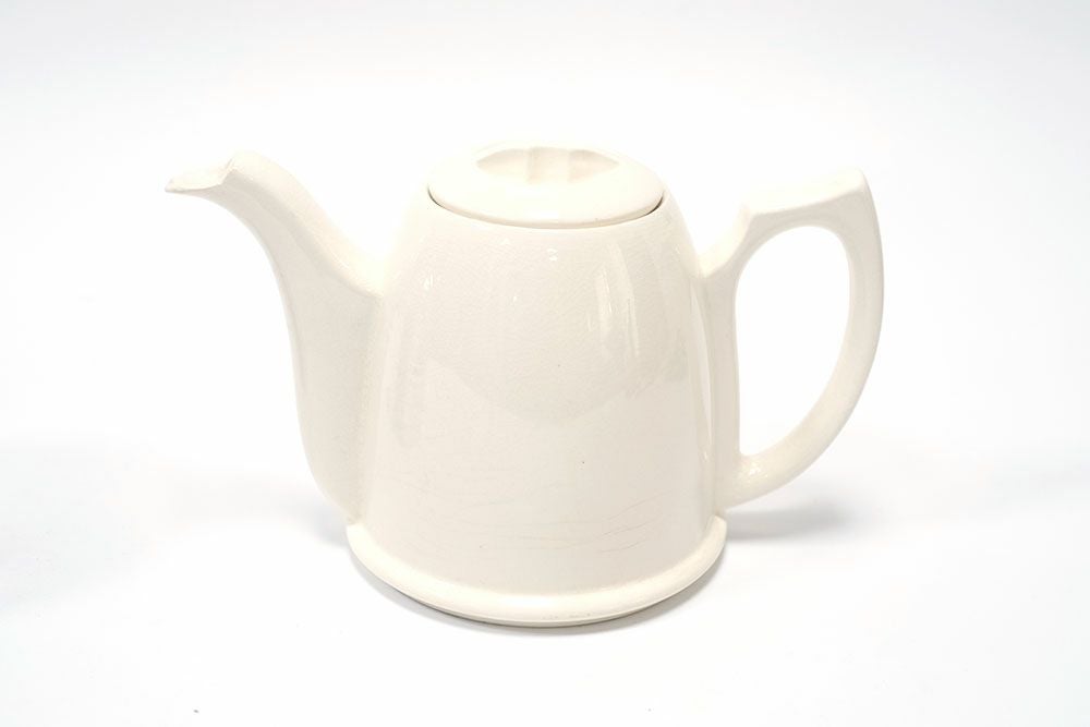陶器の白いヴィンテージティーポット7