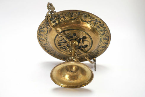 アンティークコンポートスタンド フランス 天使と鳥モチーフ ロココ調 19世紀22