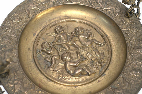 アンティークコンポートスタンド フランス 天使と鳥モチーフ ロココ調 19世紀77