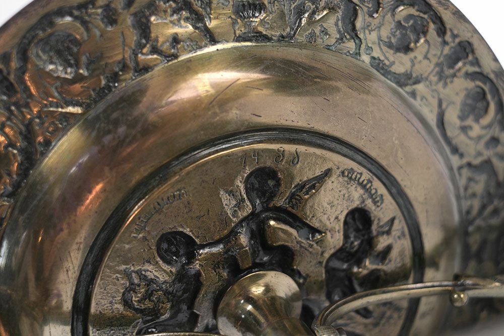 アンティークコンポートスタンド フランス 天使と鳥モチーフ ロココ調 19世紀1111