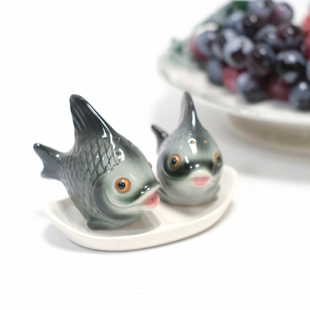 ヴィンテージ ソルト&ペッパー スパイスシェイカーセット / 魚 イギリス製7