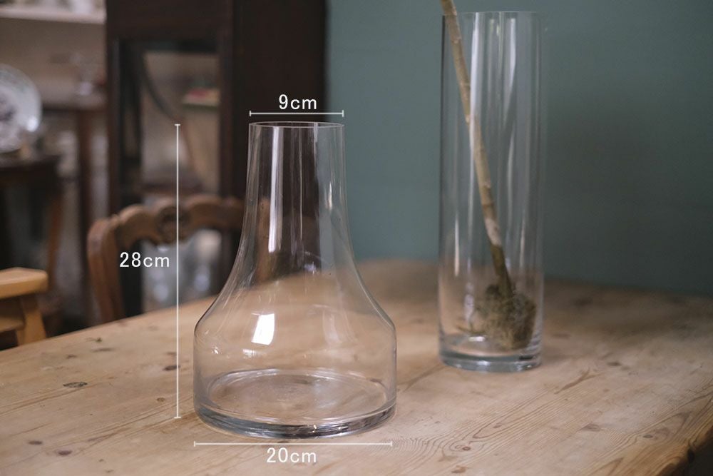 ボブシリンダーフラワーベーストライアングル 大型ガラス花瓶 花器1