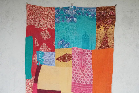 KANTHA(カンタ)・パッチワーク刺し子の大判ファブリック140x200cm1