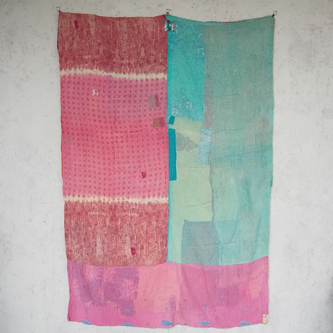 KANTHA(カンタ)・パッチワーク刺し子の大判ファブリック140x200cm3