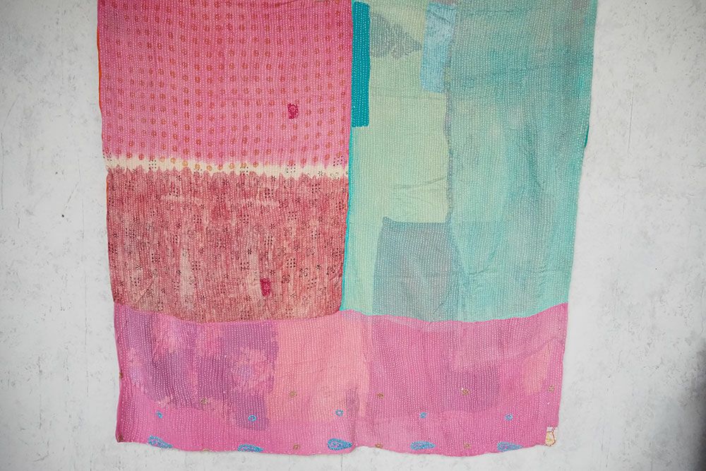 KANTHA(カンタ)・パッチワーク刺し子の大判ファブリック140x200cm5