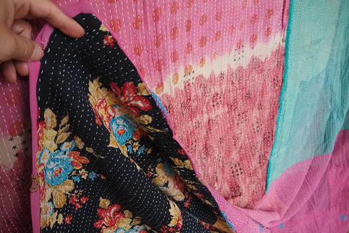 KANTHA(カンタ)・パッチワーク刺し子の大判ファブリック140x200cm7