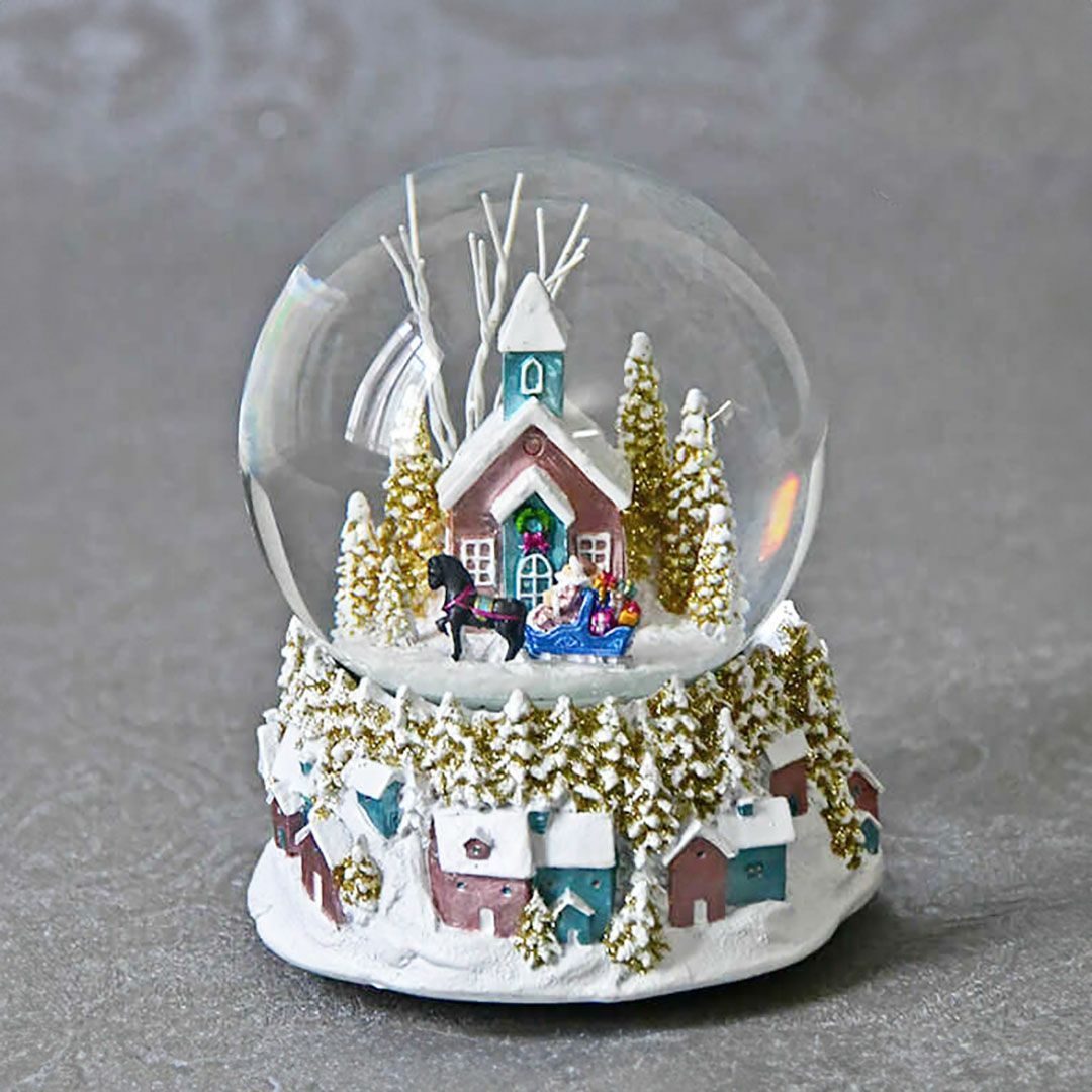 再入荷？)ピンクヴィレッジ クリスマススノードームオルゴール
