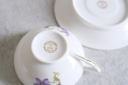 アンティークカップ&ソーサ 菫 フランス LIMOGES UNIQUE 99