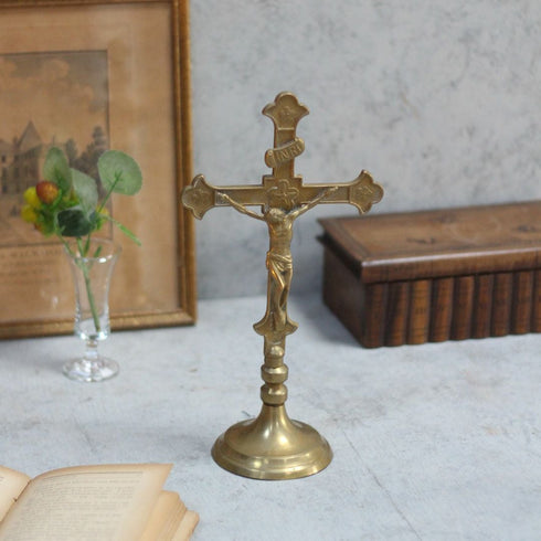アンティーク 真鍮の十字架/フランス crucifix(クルーシフィクス) 宗教小物アンティーククロス5