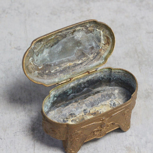 アンティークジュエリーケース フランス 19世紀 金属製宝石箱 アクセサリーケース 収納.5