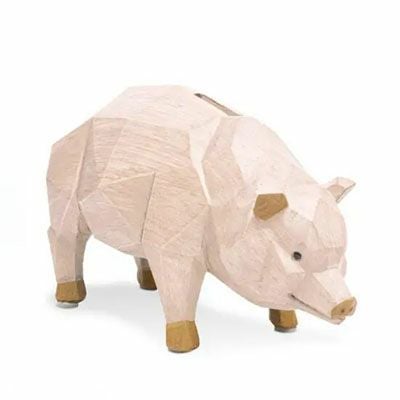 SUORA MONEY BANK(マネーバンク) 貯金箱 ピッグ 木目調のカラーリング豚2
