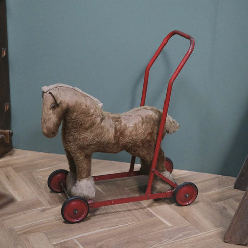 アンティーク チャイルドトイホースウォーカー イギリス 仔馬の幼児用手押し車 玩具10