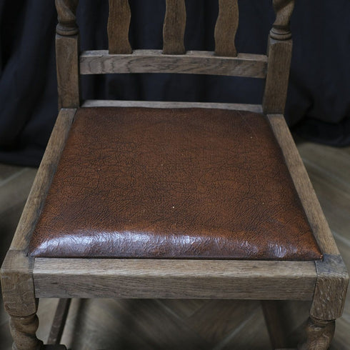 アンティーク 剥離されたダイニングチェア イギリス バーリーシュガーツイスト ジャコビアン7