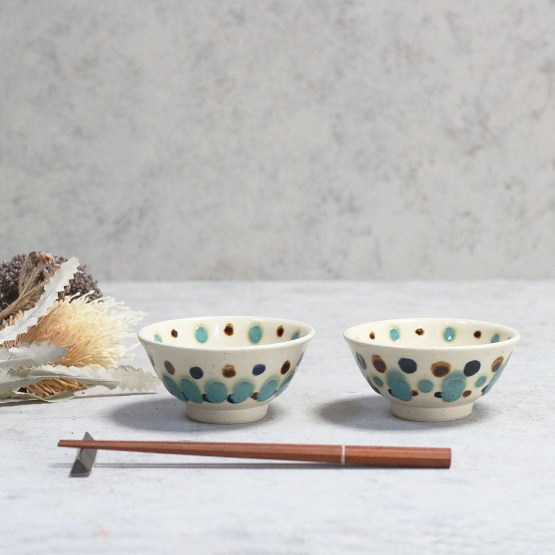やちむん 沖縄 新里みお 水玉茶碗 陶芸作家の手作りの器陶器5