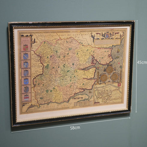 アンティークピクチャーMAP・SUFFORK 古いイギリスの地図1