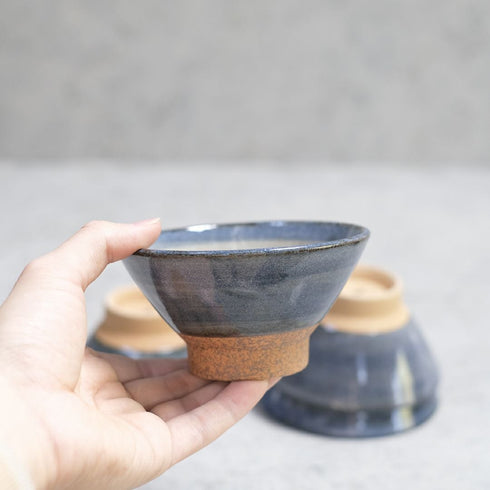 美濃焼 茶碗 青 飯椀 手触りの良い土の質感22